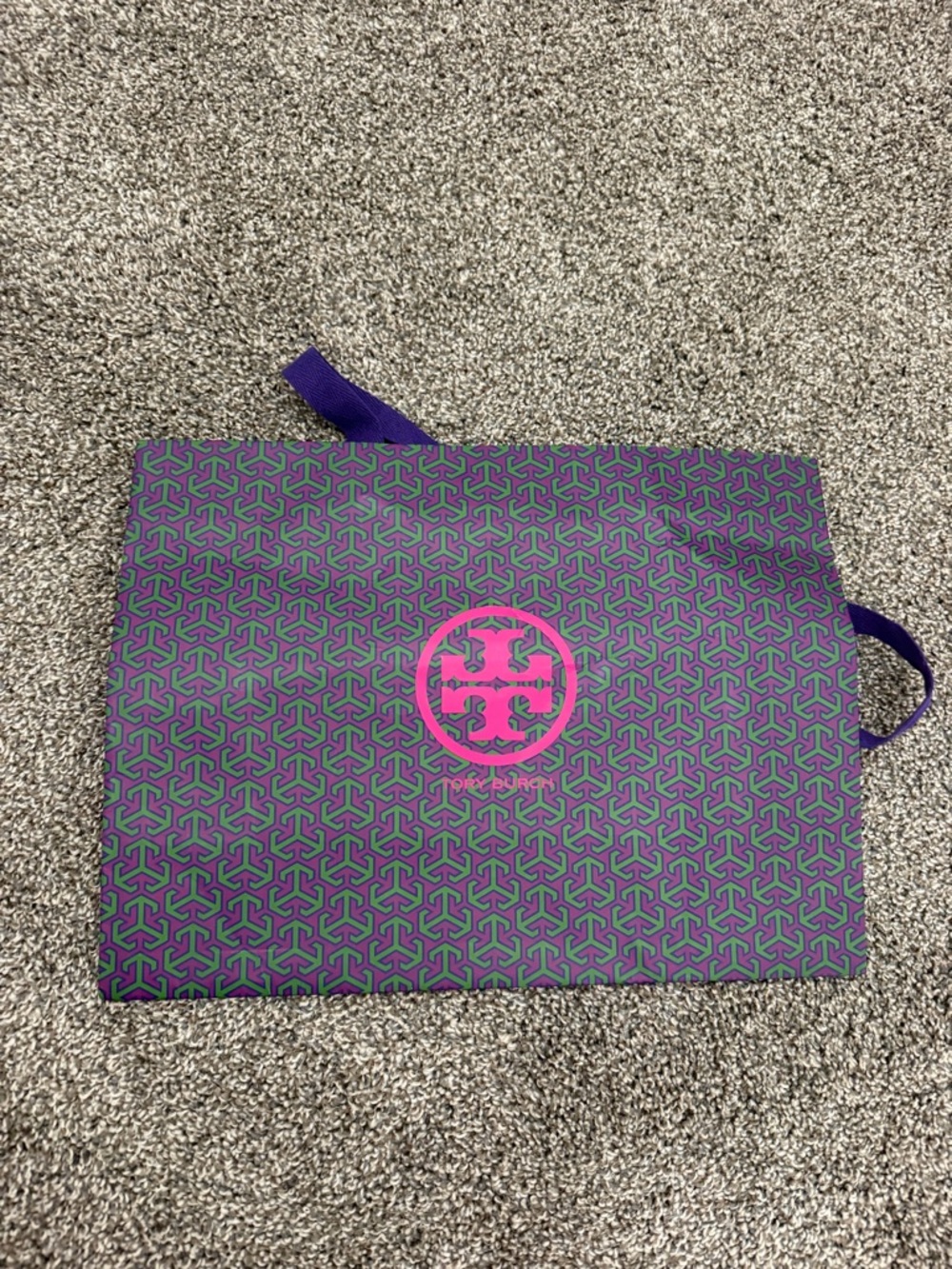 Tory Burch Purple & Pink Sales Bag- Logo Print